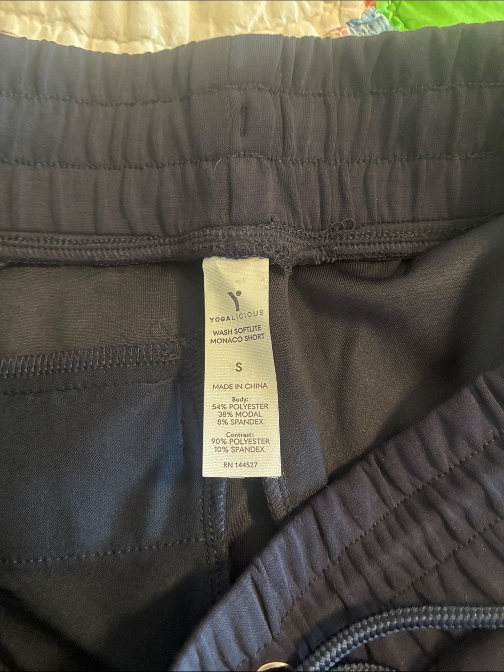 NWT Yogalicious Navy Drawstring Athletic Shorts small atheleisure girlhoodcore - Picture 3 of 4